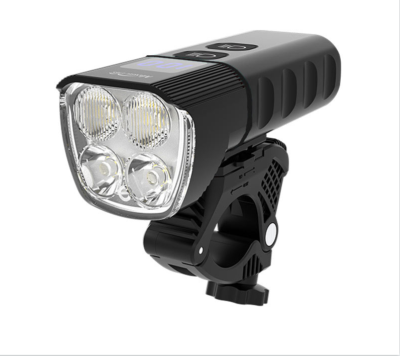 New cross-border bicycle light white and yellow light Type-c charging mountain bike headlight far and near light adjustment lighting